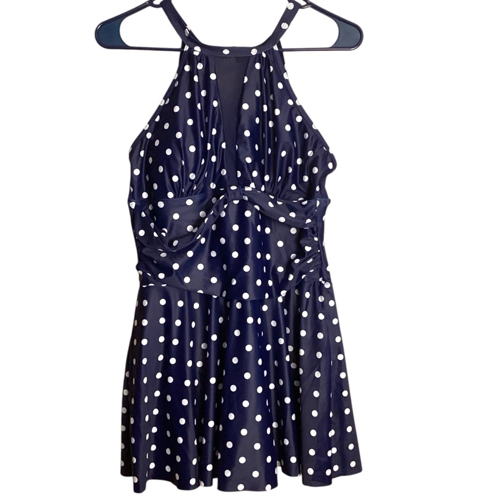 Holipick One Piece‎ Swim Dress High Neck Swimsuit Tummy Control Halter Large NEW